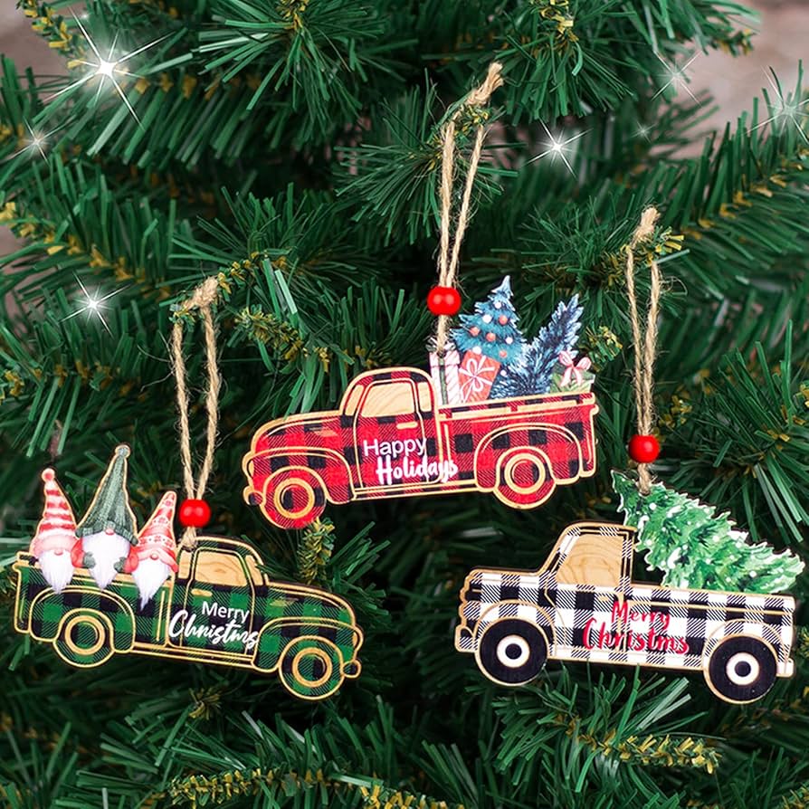 Amazon.co.jp: クリスマスツリー オーナメント 木製 3個セット